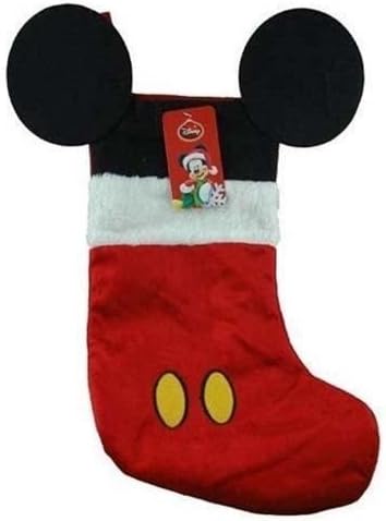 Nceonshop(TM) Disney Mouse Ears 18" Velour Christmas Stocking with Plush Cuff (Mickey Mouse