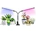 [2018 Upgraded] 18W Dual Head Timing LED Grow Lamp 36 LED Chips 2-Mode with Red/Blue Spectrum for Indoor Plants, Timer 3/6/12H, 5 Dimmable Levels, Adjustable Gooseneck