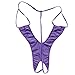 YiZYiF Women's Crotchless Cupless Bodysuit Swimsuit Open Teddy Thong Nightwear Purple