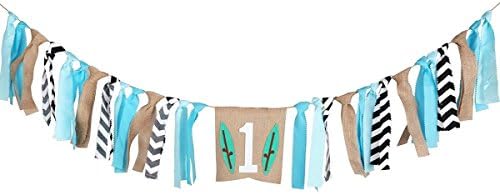 Sepwedd Boy First Birthday Decorations 1st Birthday Burlap Highchair Banner for Boy
