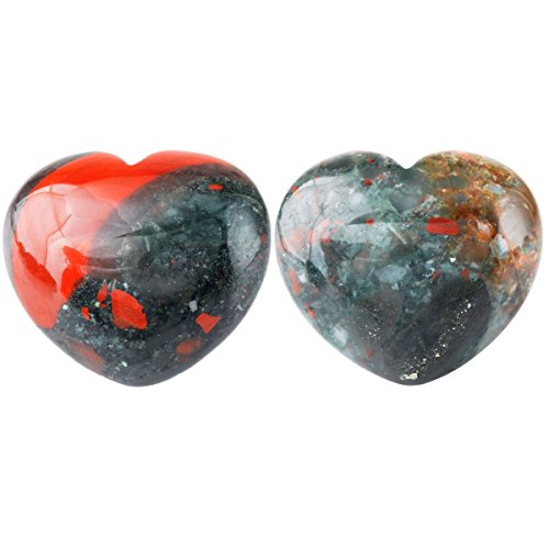 Sunyik natural africa bloodstone carved puff heart pocket stone,h…