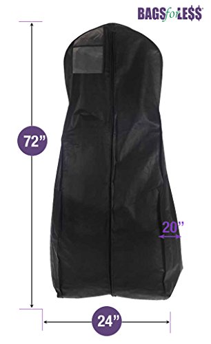 UPC 799475249037, Black Wedding Gown Travel &amp; Storage Garment Bag By Bags For Less - Soft, Breathable, Durable, Rip &amp; Water Resistant Material