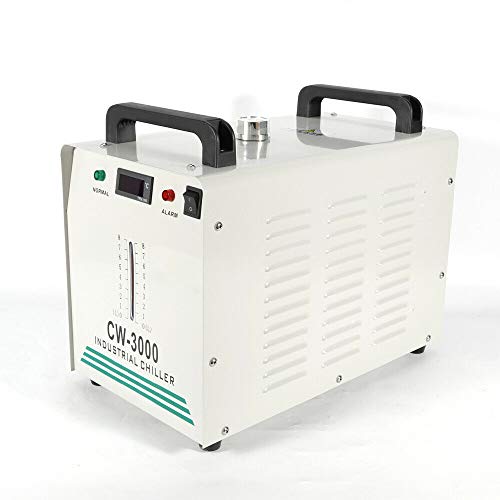 DONNGYZ Water Chiller, 110V 9L Capacity Industrial Chiller Thermolysis Cooling System CW-3000 for 60W /80W Laser Machine CO2 Glass Tube Cooler Single Flow Alarm