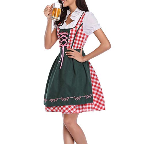 image for MIS1950s Women's German Oktoberfest Dirndl Dress Bavarian Beer Maid Co