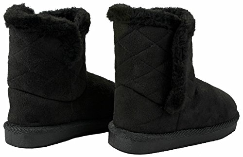 Baby Girls Toddler Warm30F Black Slouch Buttons/Sweater Knit Faux Fur Lined Soft Sole Infant Boots-3 - Thumbnail 3