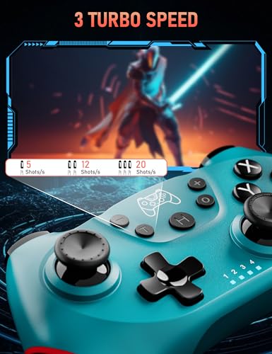 Diswoe Switch Controller, Bluetooth Pro Controller with Hall Joystick, Gamepad for Switch/Switch 2/Lite/OLED with Wake up, Vibration, Turbo, Adjustable, Gyro Axis