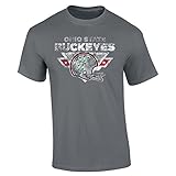 Ohio State Buckeyes TShirt Charcoal Vintage Football - L - charcoal heather gray