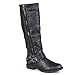 Journee Collection Womens Regular Wide-Calf and Extra Wide Calf Side Zip Buckle Knee-High Riding Boots