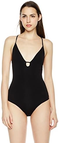 Plumberry Women's V Neck Camisole Bodysuit Adjustable Spaghetti Strap Basic Tank Top