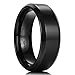 King Will 7MM Brushed Matte Titanium Ring Black Comfort Fit Wedding Band For Men