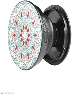 Universal Cell Phone Grip Stand - Expands &amp; Retracts - TEAL FLOWER