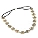 Fashionwu 1pc Elastic Hollow Rose Women Flower Metallic Hair Band Headband Bronzy