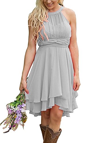 Yinwen Womens Halter Chiffon Country Bridesmaid Dresses Western