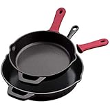 Tramontina 2 Piece Cast Iron Skillets Skillet, Black, 2-Piece