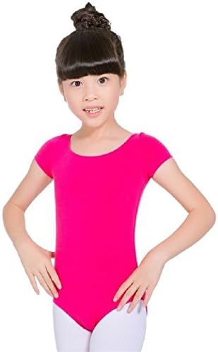 Suzzo Child Clothing Girl Short Sleeve Cotton Leotard Dance Ballet Unitard Costume Clothes Toddler Gymnastics Classical Dancewear