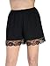 Underworks Pettipants Cotton Knit Culotte Slip Bloomers Split Skirt 4-inch Inseam Small-Black