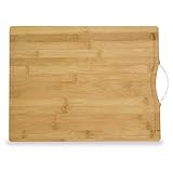 Chef Essential Extra Large Thick Bamboo Cutting Board, 18x12 with Drip Groove and Handle
