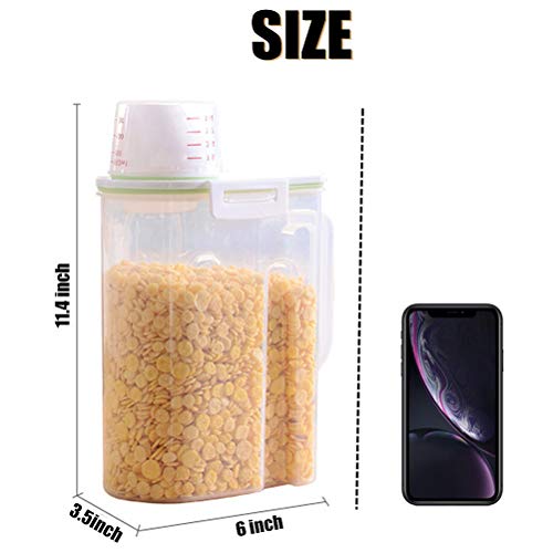 Pet Food Storage Container with Measuring Cup, Pour Spout and Seal Buckles Food Dispenser for Dogs Cats (Airtight)
