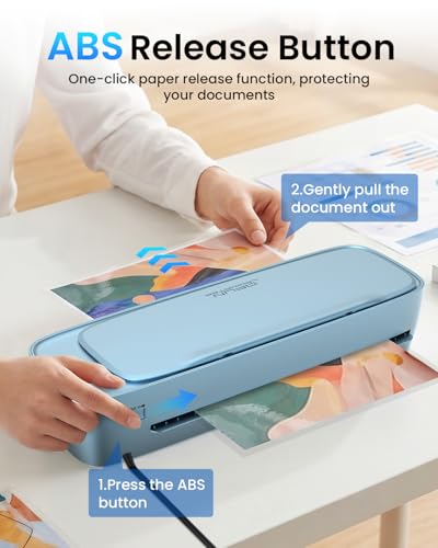 Qfun Laminator Machine 13 Inch Never Jam, 60S Fast Warm Up Thermal Cold Laminator for Teachers Schools, 9 in 1 Lamination Kit with 30 Laminating Sheets Portable 11x17 Laminate Machine for Home Office