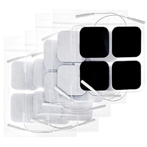 ELDE MEDICAL TENS Electrode Pads 5 x 5 cm (Pack of 20) - Self-Adhesive, Reusable Electrode Pads with 2 mm Pin Connection - Replacement Pads Compatible with TENS & EMS Devices with 2 mm Pin Connector