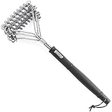 GRILL BRUSH - Best BBQ Cleaning Tool To Prevent Flare Ups For That Perfect Steak - No 1 Rated for Safe, Bristle Free Barbecue &amp; Grilling Accessories