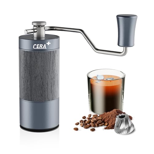 Manual Coffee Bean Grinder, Small Professional Coffee Grinder with 90 Adjustable Settings, Upgraded 10 Star Grinder for French Press, Pour
