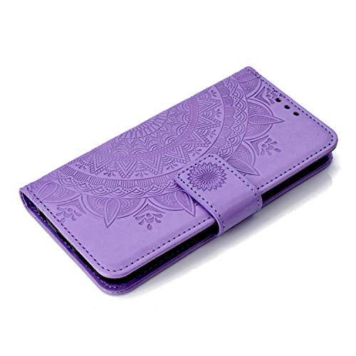Case Galaxy S6 Edge, Bear Village PU Leather Embossed Design Case with Card Holder and ID Slot, Wallet Flip Stand Cover for Samsung Galaxy S6 Edge (#3 Purple) - Thumbnail 4