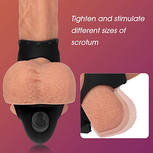 Vibrating Dual Penis Ring with Taint Teaser, Stretchy Cock Ring Vibrator Stimulate Anus Scrotum Silicone Dildo Vibrator for Longer Harder Stronger G Spot Stimulator Adult Sex Toys for Male and Couples