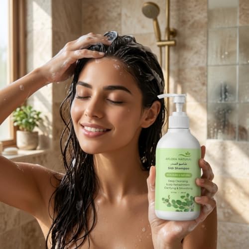 Aflora Natural Sidr Shampoo, with Pure Sidr Extract, for Thick-Looking, Radiant & Smooth Hair, Scalp Refresh, 300ml