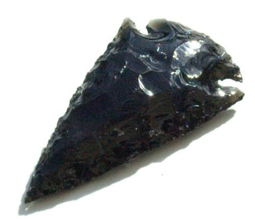 2" Black Obsidian Arrowhead with Carry Pouch
