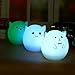 Umiwe Cute 3-Modes Silicone LED Kids Night Light,USB Rechargeable Multicolor Children Night Lamp, Gift for Girlfriend Adult Kids Baby Bedroom and Nursery (Style B)
