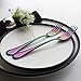 12 Piece Dinner Fork Set Rainbow Multicolor Stainless Steel Table Salad Dessert Fork Silverware Flatware Utensil Set Service for 12 Mirror Finish Dishwasher Safe
