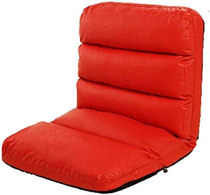 Leisure chair recliner Floor Chair Folding Lazy Couch Back Support Floor Seating Gaming Meditation Chair Reading Comfortable chair (Color : Red, Size : 55 * 108 * 14cm)