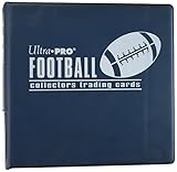 Ultra Pro BLUE Football Card Album (3 Inch D-Ring Binder) and a Sealed Box of 9 Pocket Storage Sheets (100 Pages).