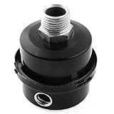 uxcell Air Compressor Intake Filter Muffler Silencer 1/2BSP Male Thread Black