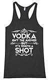 Threadrock Women's Vodka Isn't the Answer Racerback Tank Top L Black