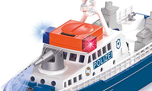 siku 5401, Polizeiboot, Kunststoff, Blau/Weiß, Wasserkanone, Licht, Sound, Heckklappe, Inkl. Boje – Bild 3