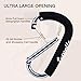 Lupantte Mommy Shopping Hook, Universal Stroller Hook Clips, 4 Pack X-Large 6.7x4.1 Inch, Great Accessory for Walking, Carry Baby Diaper Bags, Groceries, Clothing, Purse. etc
