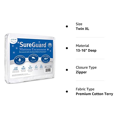Twin XL (1316 in. Deep) SureGuard Mattress Encasement 100 Waterproof, Bed Bug Proof