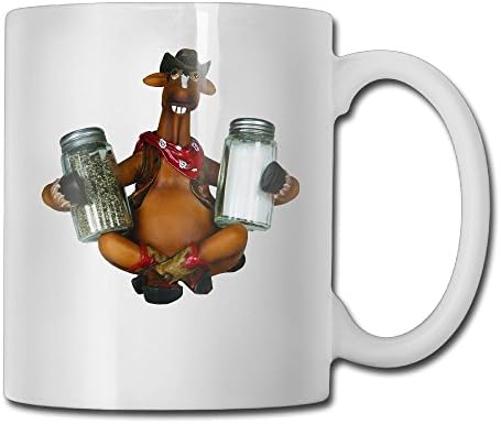 Hand Painted Cattle Salt And Pepper Interesting Coffee Mug Heat Resistant Cup For Boyfriend Holiday Best Gift