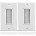 Fosmon 1-Gang Wall Plate (2 Pack), Brush Style Opening Passthrough Low Voltage Cable Plate in-Wall Installation for Speaker Wires, Coaxial Cables, HDMI Cables, or Network-Phone Cables