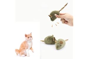 Squeaky Mouse Cat Toy with Automatic Chaser Melody-Realistic Plush Chew Toy for Indoor Kittens,Anxiety Relieving Self-Play De