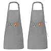 Molenky schort,Verstelbare schort met 2 grote zakken, 2 STUKS Katoenen Chef-koksschortenset, Unisex Waterdichte…