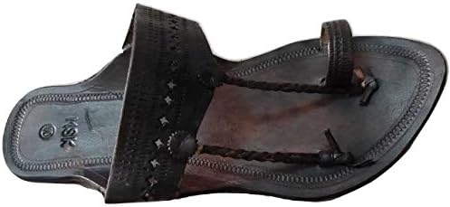 Standard Innovations Kolhapuri Leather Chappal for Men Black