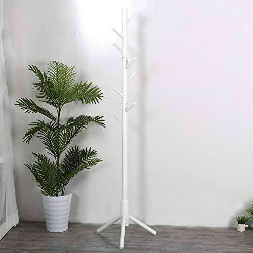 Vlush Sturdy Coat Rack Stand, Entryway Hall Tree Wooden Coat Rack