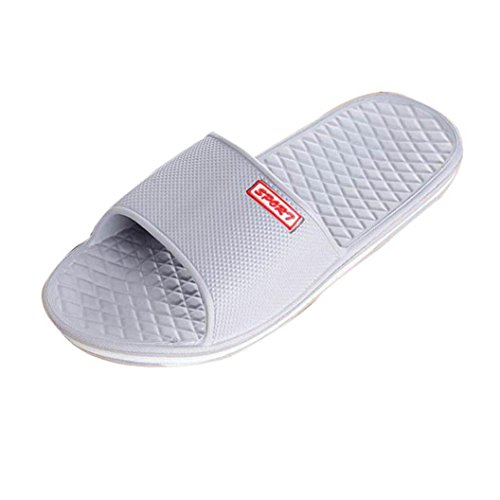 Gotd Boy Men Solid Flat Bath Slippers Flip Flop Wedge Sandals Slide Platform Thongs Open Toe Soft Indoor Outdoor Beach Shoes Bathroom Shower (US:9, Gray)