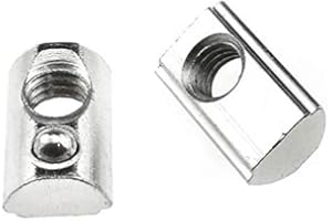 Odinest 2020 Series M4 T Slot Nuts Roll-in Spring Ball Loaded Elastic Nuts 25 Pack Carbon Steel for 2020 Series Aluminum Extrusion Profile Rail with 6mm Slot for 3D Printer