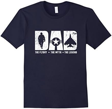Mens Veteran DAD T-shirt Air Force The Flyboy The Myth The Legend Large Navy