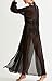 Women's Long Beach Dress Cardigan Tops w/Swimsuit Cover-up, Black