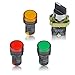 TOVOT 4PCS Energy Saving Indicator Light AD16-22D/S AC/DC 110V 20mA Red Green Yellow and 2 Position Rotary Select Selector Switch